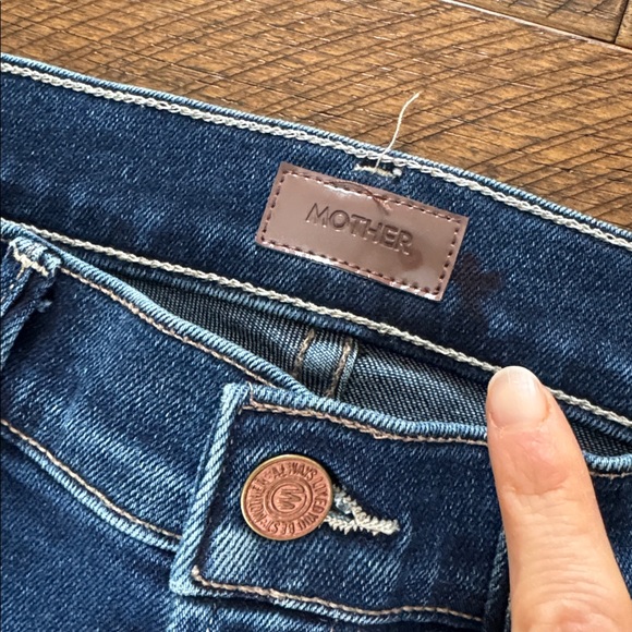 MOTHER The Outsider Ankle Fray Jeans Uncharted Waters Size 26 - Picture 8 of 12